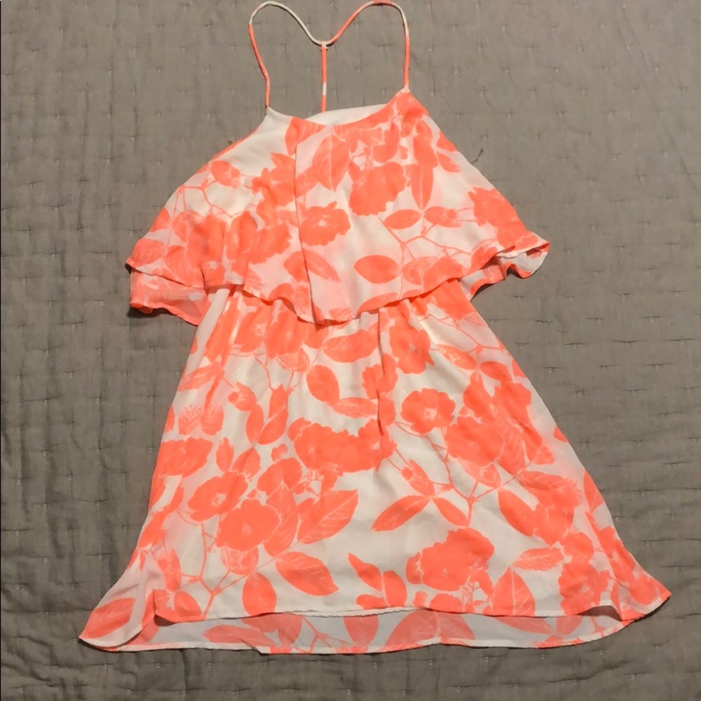 Coral floral dress